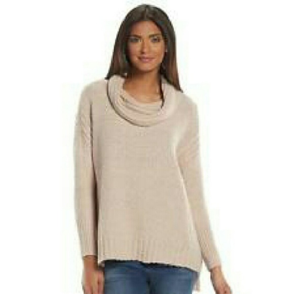 Jennifer Lopez Pink Chunky Knit Cowl Neck Sweater - Picture 2 of 7